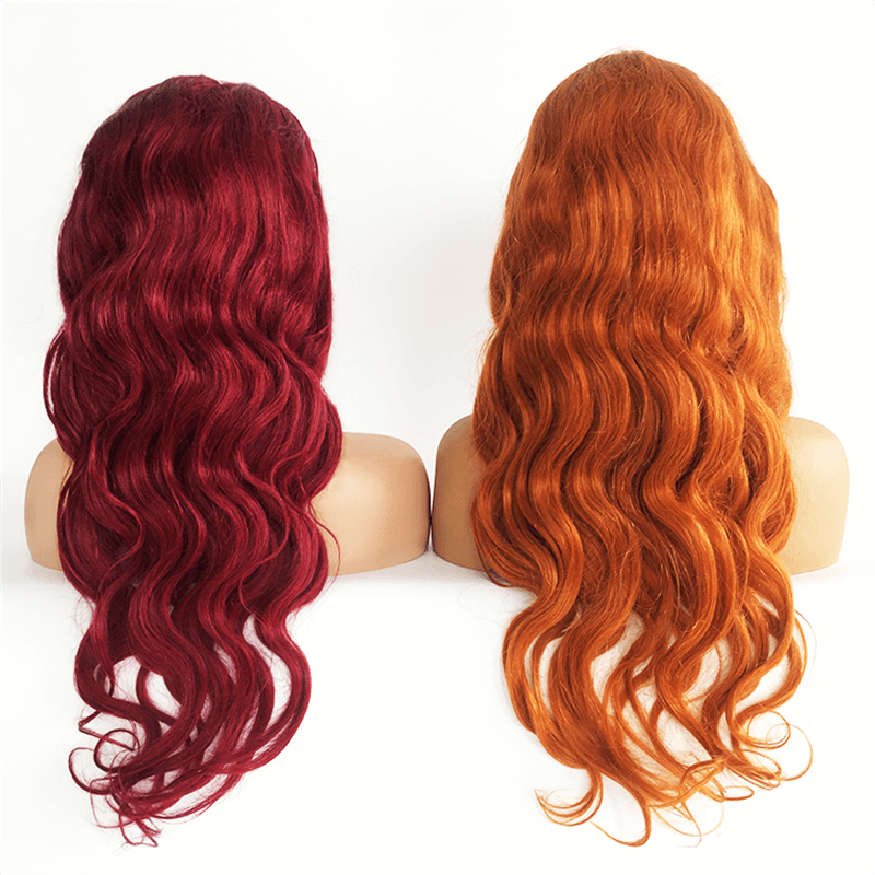 Wholesale Virgin Wig Vendors Colored Human Hair Lace Front Wigs Pre Plucked